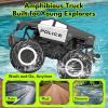imageGoBang 116 Amphibious Cyber Police Car Monster Truck Toys Remote Control Car Waterproof Rc Cars 4WD All Terrain OffRoad Trucks for 6 7 8 9 10 11 12 Year Old Boys Girls Gifts PresentsBlack