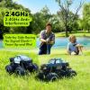 imageGoBang 116 Amphibious Cyber Police Car Monster Truck Toys Remote Control Car Waterproof Rc Cars 4WD All Terrain OffRoad Trucks for 6 7 8 9 10 11 12 Year Old Boys Girls Gifts PresentsBlack