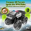 imageGoBang 116 Amphibious Cyber Police Car Monster Truck Toys Remote Control Car Waterproof Rc Cars 4WD All Terrain OffRoad Trucks for 6 7 8 9 10 11 12 Year Old Boys Girls Gifts PresentsBlack