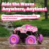 imageThreeking 116 Waterproof Monster Truck Pickup Toys RC Cars Remote Control Car Truck Toys 4WD All Terrain OffRoad Car Toy Gifts Presents 6 7 8 9 10 11 12 Year Old Kids Boys Girls ToysPink