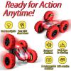 imageThreeking RC Stunt Cars Remote Control Car Toys with Lights DoubleSided Driving Gifts Presents 6 7 8 9 10 11 12 Year Old Girls PinkRed