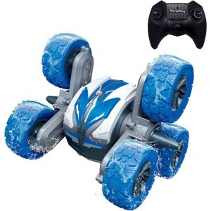 imageThreeking RC Stunt Cars Remote Control Car Toys with Lights DoubleSided Driving Gifts Presents 6 7 8 9 10 11 12 Year Old Girls PinkWaterproof blue