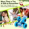 imageThreeking Remote Control Car RC Cars Toys for Boys Girls Ages 612 Upgraded USBC Modular Batteries 4WD Stunt Car with Breathing Soft Lights DoubleSided Driving ampamp 360 Flips Presents Gifts BlueUpblue
