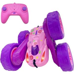 imageThreeking Remote Control Car RC Cars Toys for Boys Girls Ages 612 Upgraded USBC Modular Batteries 4WD Stunt Car with Breathing Soft Lights DoubleSided Driving ampamp 360 Flips Presents Gifts BluePink
