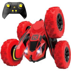 imageThreeking Remote Control Car RC Cars Toys for Boys Girls Ages 612 Upgraded USBC Modular Batteries 4WD Stunt Car with Breathing Soft Lights DoubleSided Driving ampamp 360 Flips Presents Gifts BlueRed